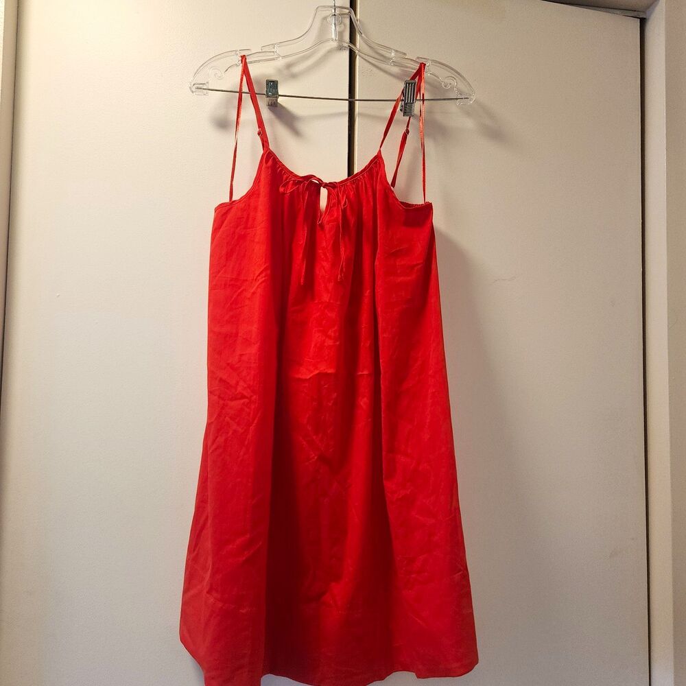 Solid & Striped X Target Tie Front Poplin A Line Dress Red S Nwt Nautical  USA